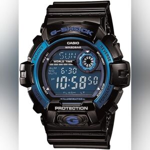 Casio Men's G8900A-1CR G-Shock Black and Blue Resin Digital Sport Watch